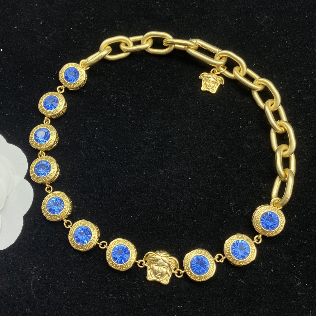 Versace  La Medusa Rhinestone Necklace - PerfectKickZ