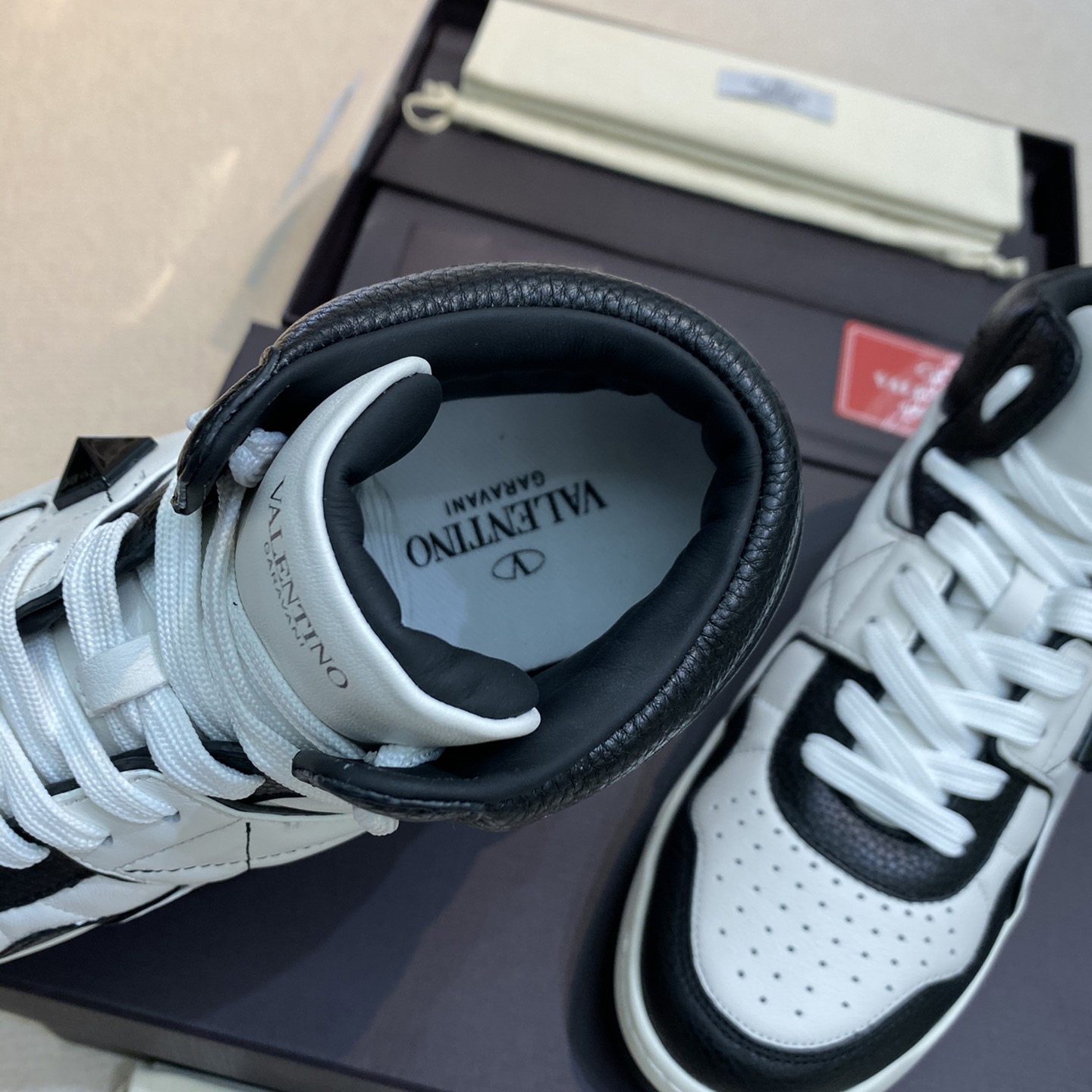 Valenti One Stud Mid-Top Nappa Sneaker - PerfectKickZ