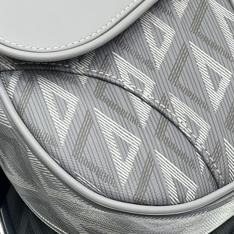 Dior Black CD Diamond Canvas And Smooth Calfskin Saddle Bag(26-19-4.5cm) 1ADPO093 - PerfectKickZ