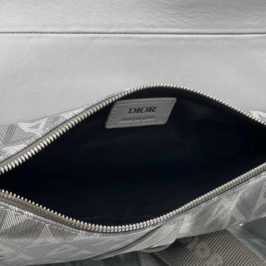 Dior Black CD Diamond Canvas And Smooth Calfskin Saddle Bag(26-19-4.5cm) 1ADPO093 - PerfectKickZ