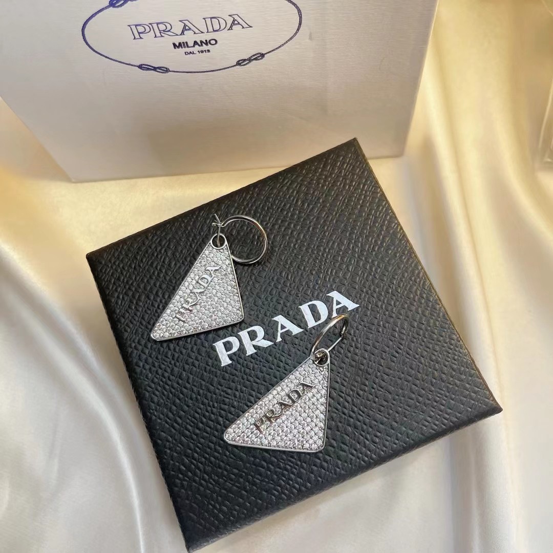 Prada Crystal Logo Jewels Earring - PerfectKickZ
