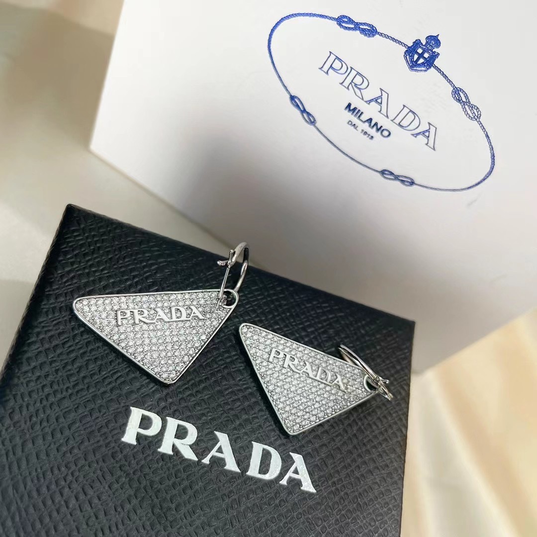 Prada Crystal Logo Jewels Earring - PerfectKickZ