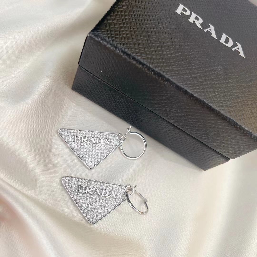 Prada Crystal Logo Jewels Earring - PerfectKickZ
