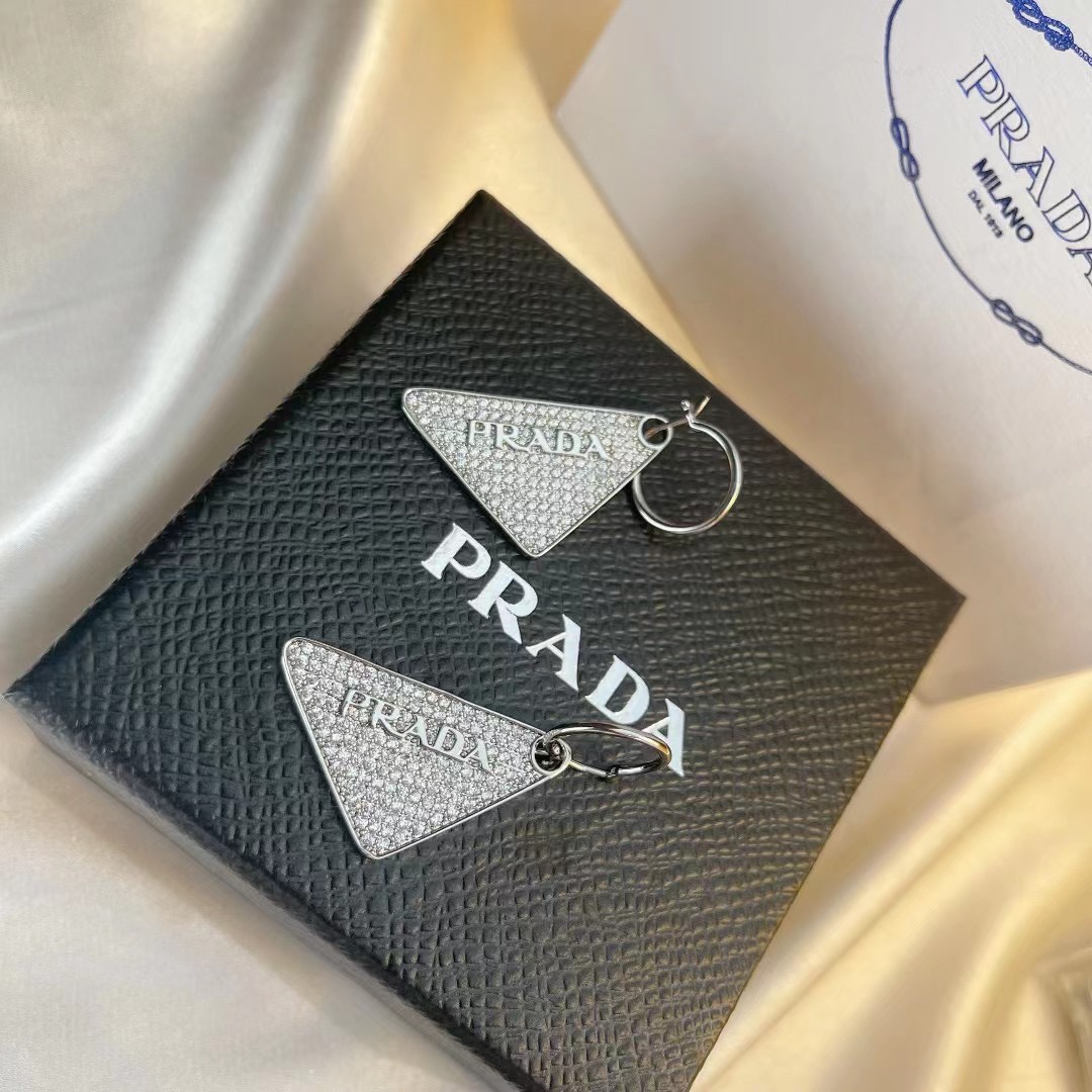 Prada Crystal Logo Jewels Earring - PerfectKickZ
