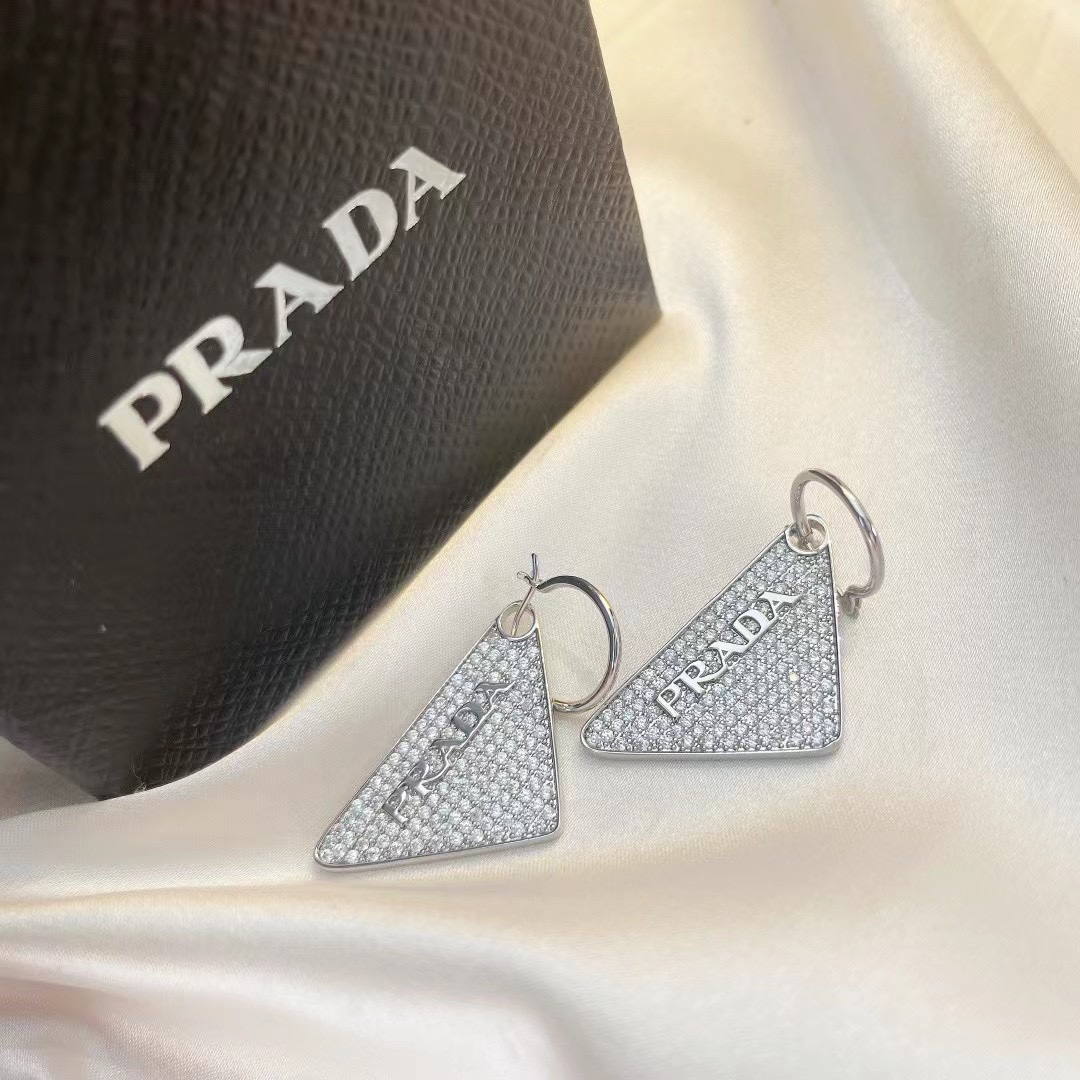 Prada Crystal Logo Jewels Earring - PerfectKickZ