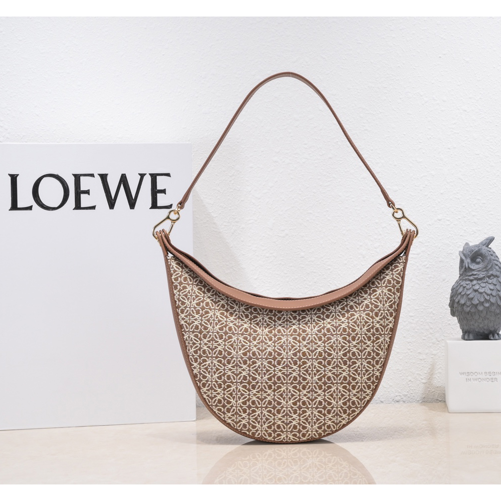 Loewe Luna Bag In Anagram Jacquard And Classic Calfskin(29.5-27-8cm) - PerfectKickZ