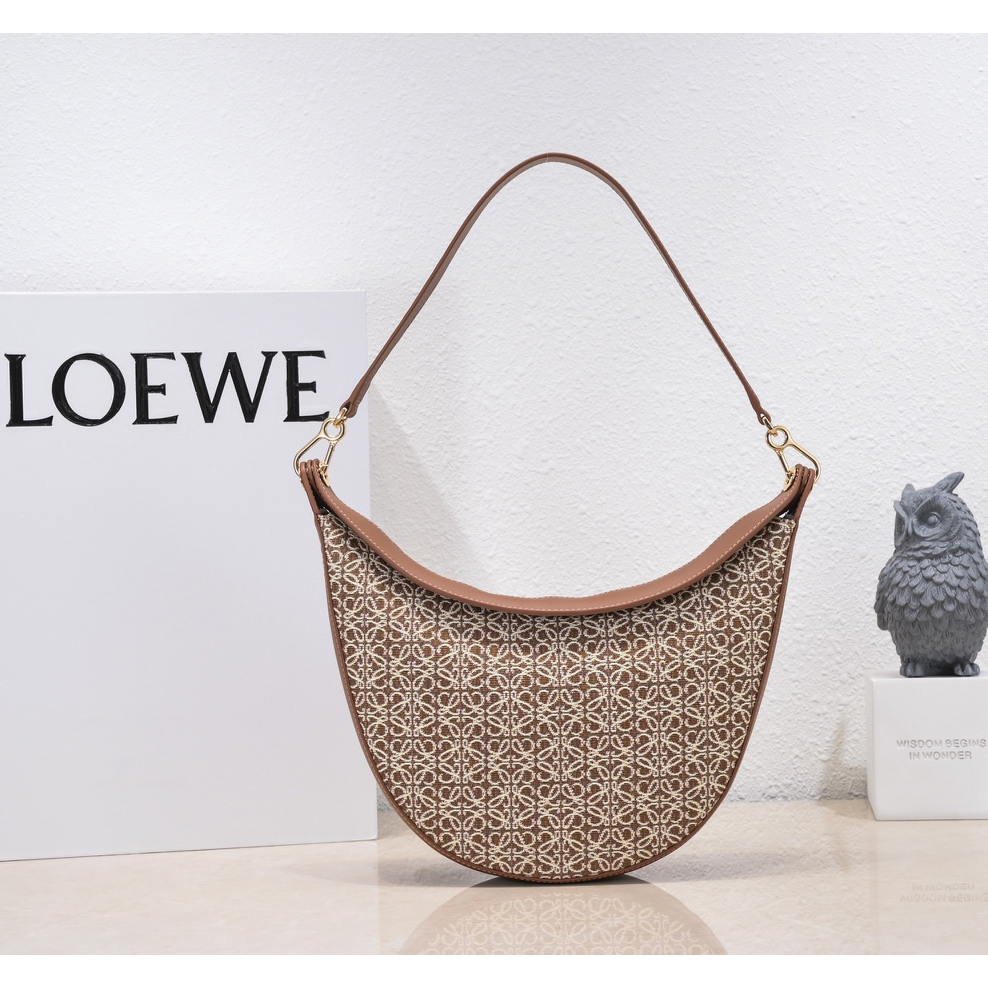 Loewe Luna Bag In Anagram Jacquard And Classic Calfskin(29.5-27-8cm) - PerfectKickZ