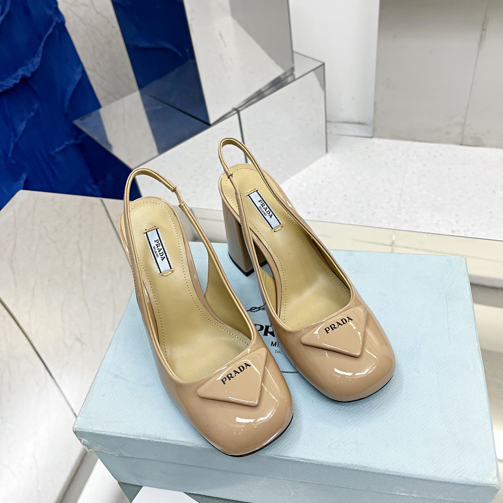 Prada Patent Leather Sling-Back Pumps - PerfectKickZ