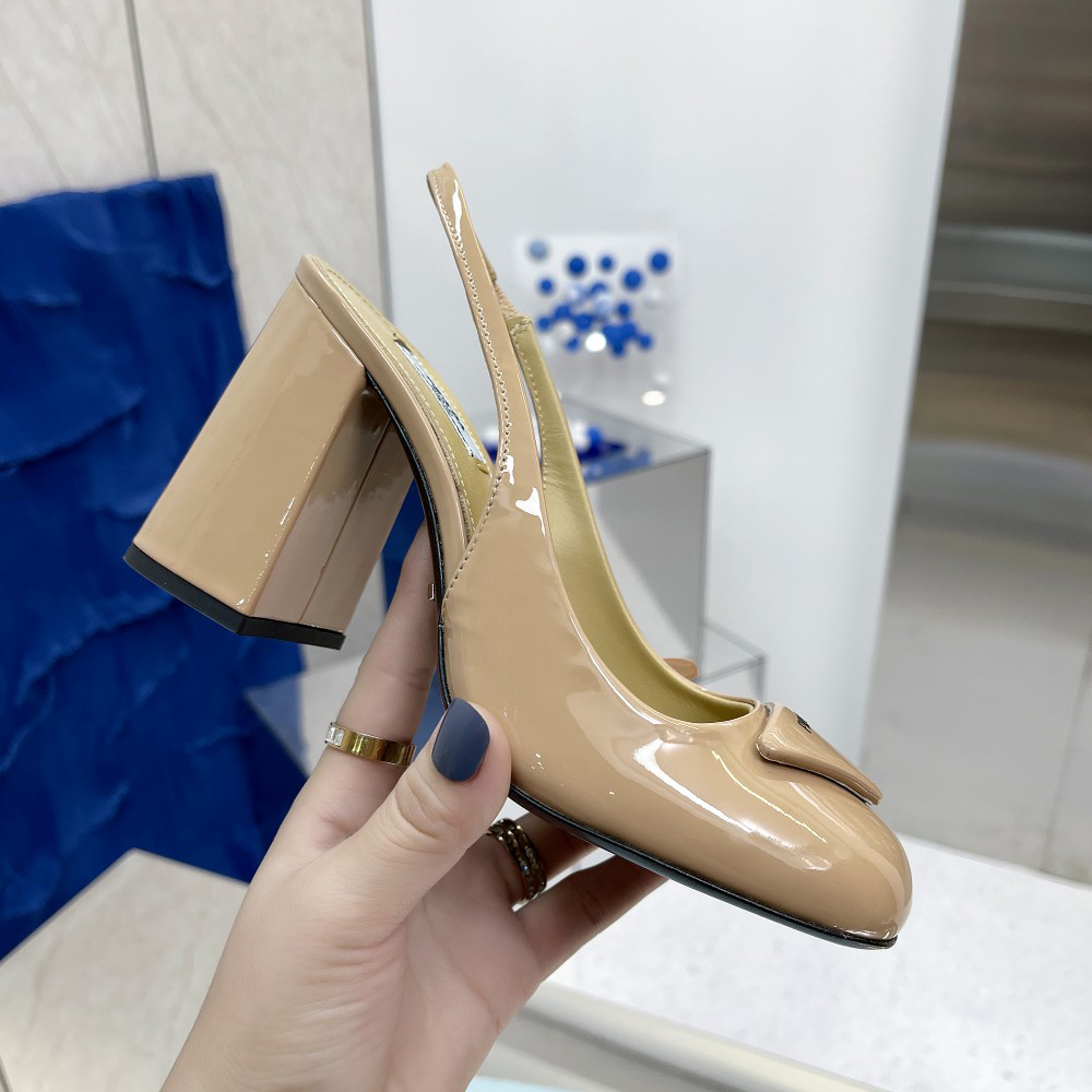 Prada Patent Leather Sling-Back Pumps - PerfectKickZ