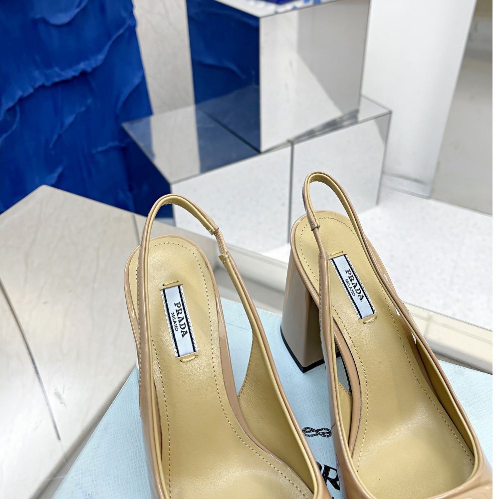 Prada Patent Leather Sling-Back Pumps - PerfectKickZ