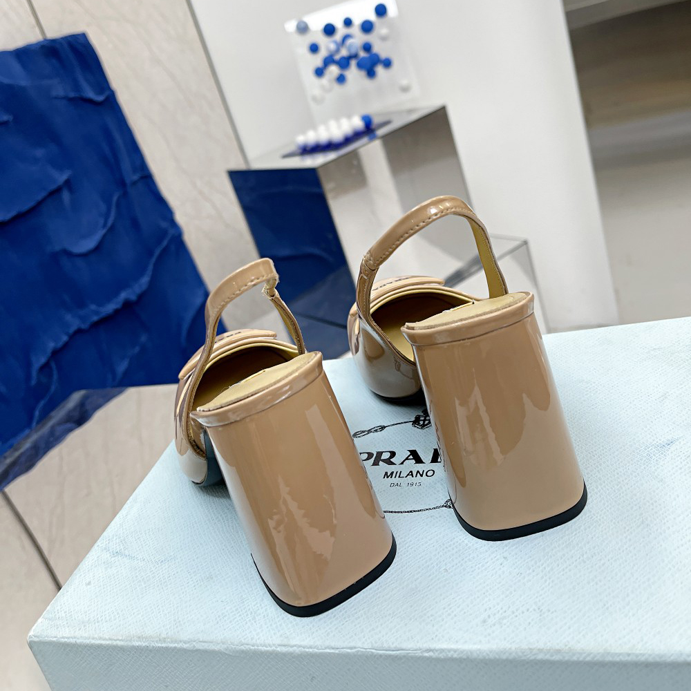 Prada Patent Leather Sling-Back Pumps - PerfectKickZ