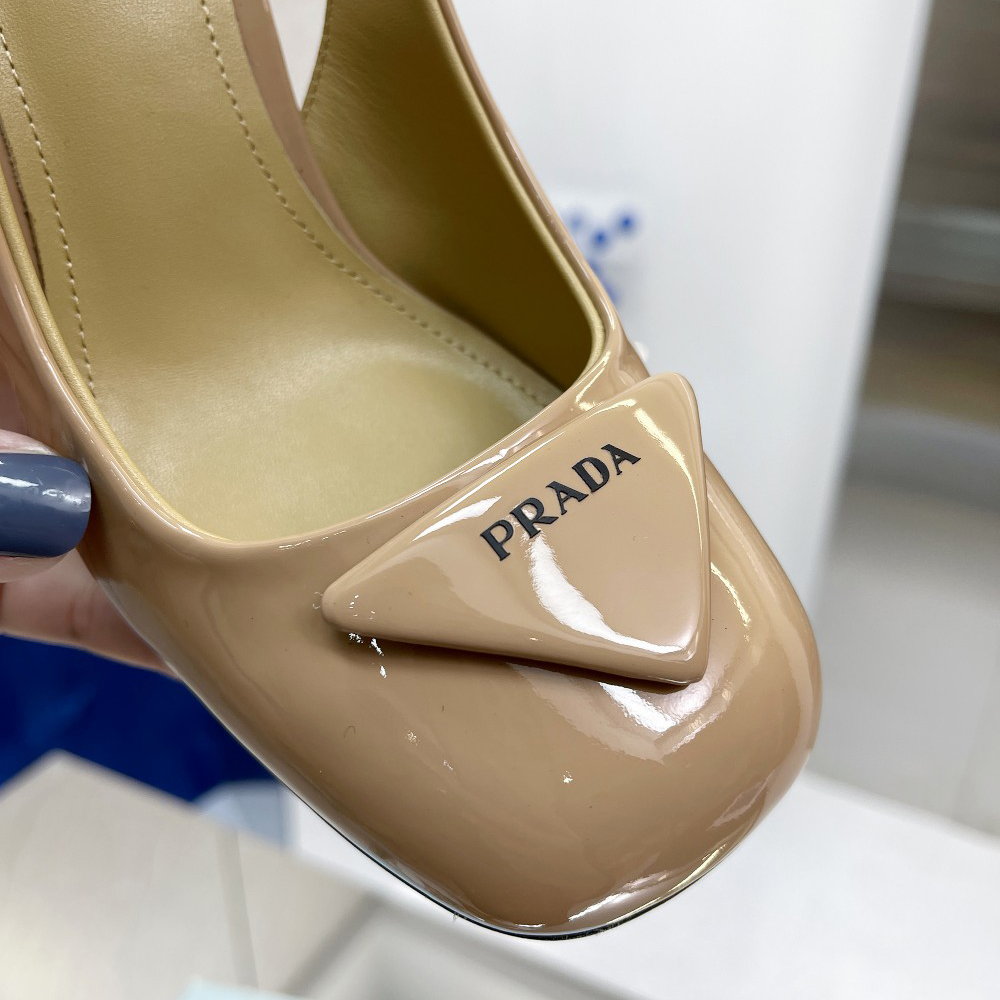 Prada Patent Leather Sling-Back Pumps - PerfectKickZ