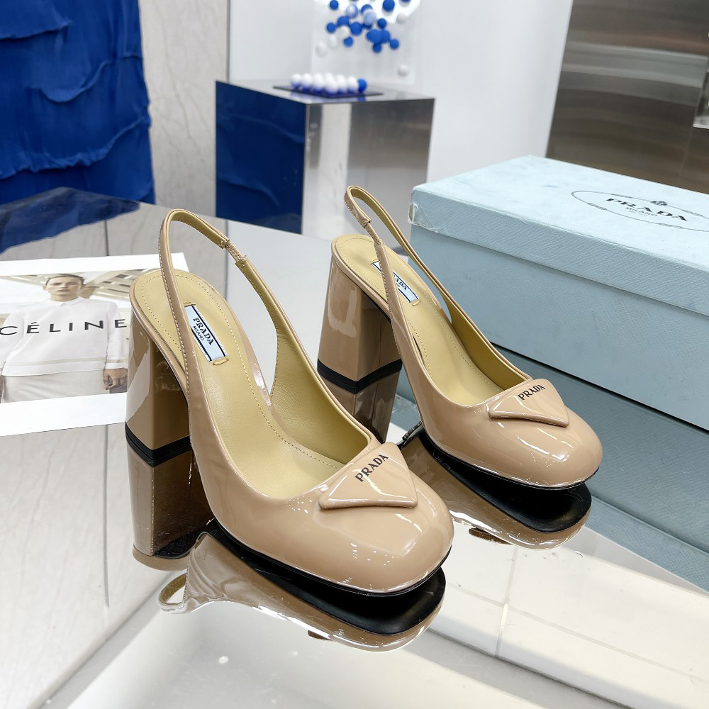Prada Patent Leather Sling-Back Pumps - PerfectKickZ