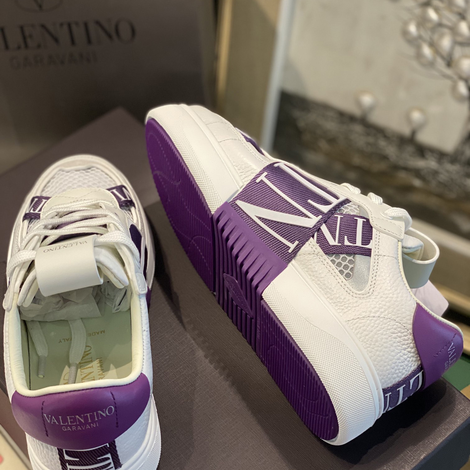 Valenti Low-Top Calfskin And Mesh VL7N Sneaker With Bands - PerfectKickZ