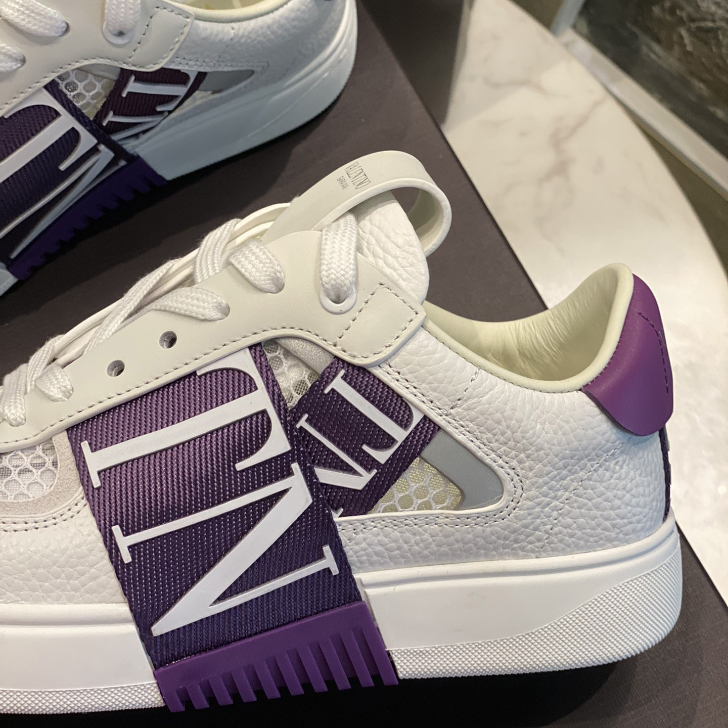 Valenti Low-Top Calfskin And Mesh VL7N Sneaker With Bands - PerfectKickZ