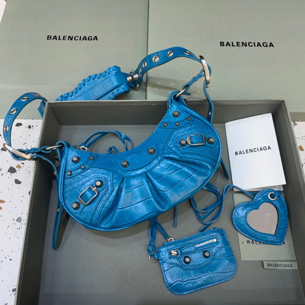 Balenciaga Le Cagole XS Shoulder Bag In Blue(26-12-6cm) - PerfectKickZ