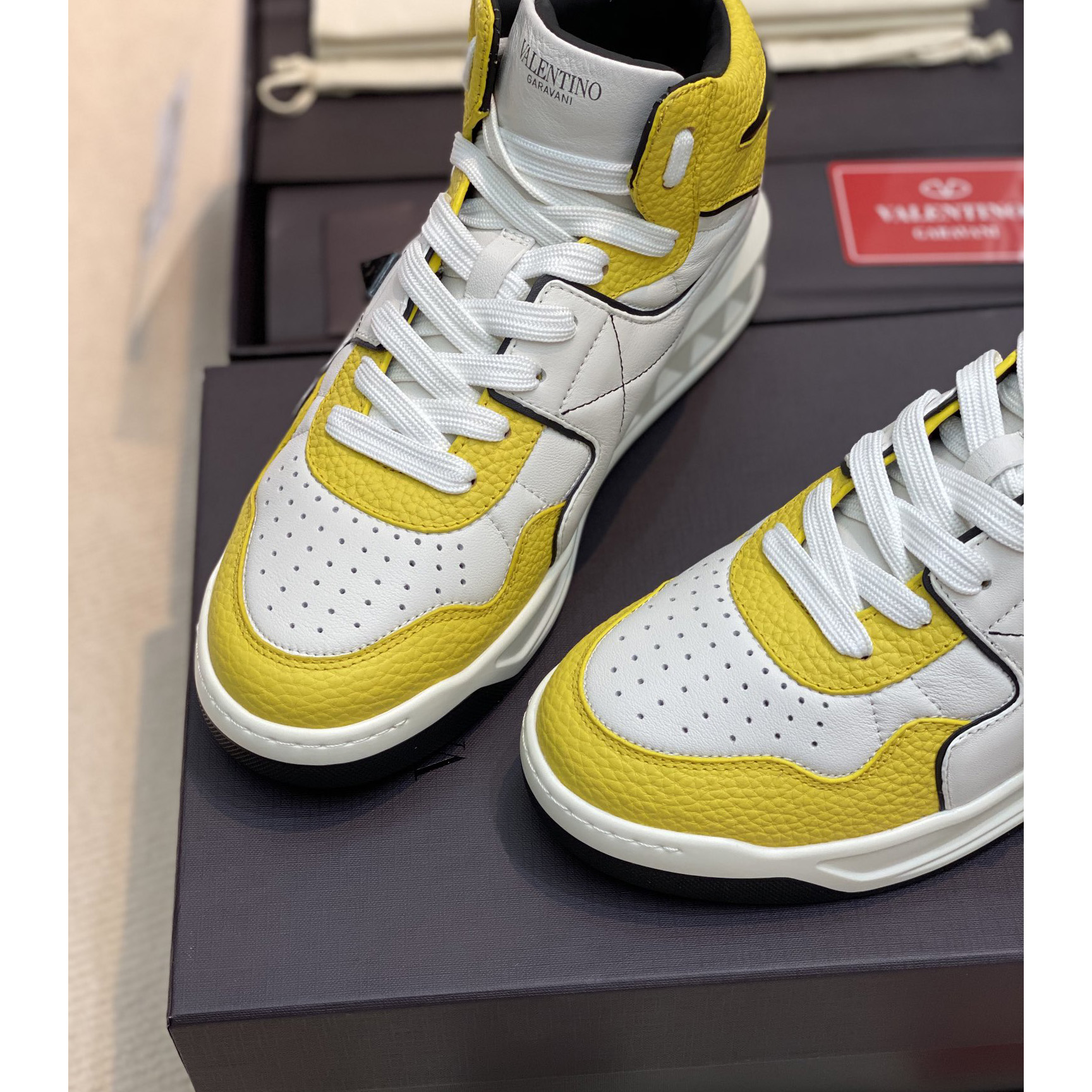 Valenti One Stud Mid-Top Nappa Sneaker - PerfectKickZ