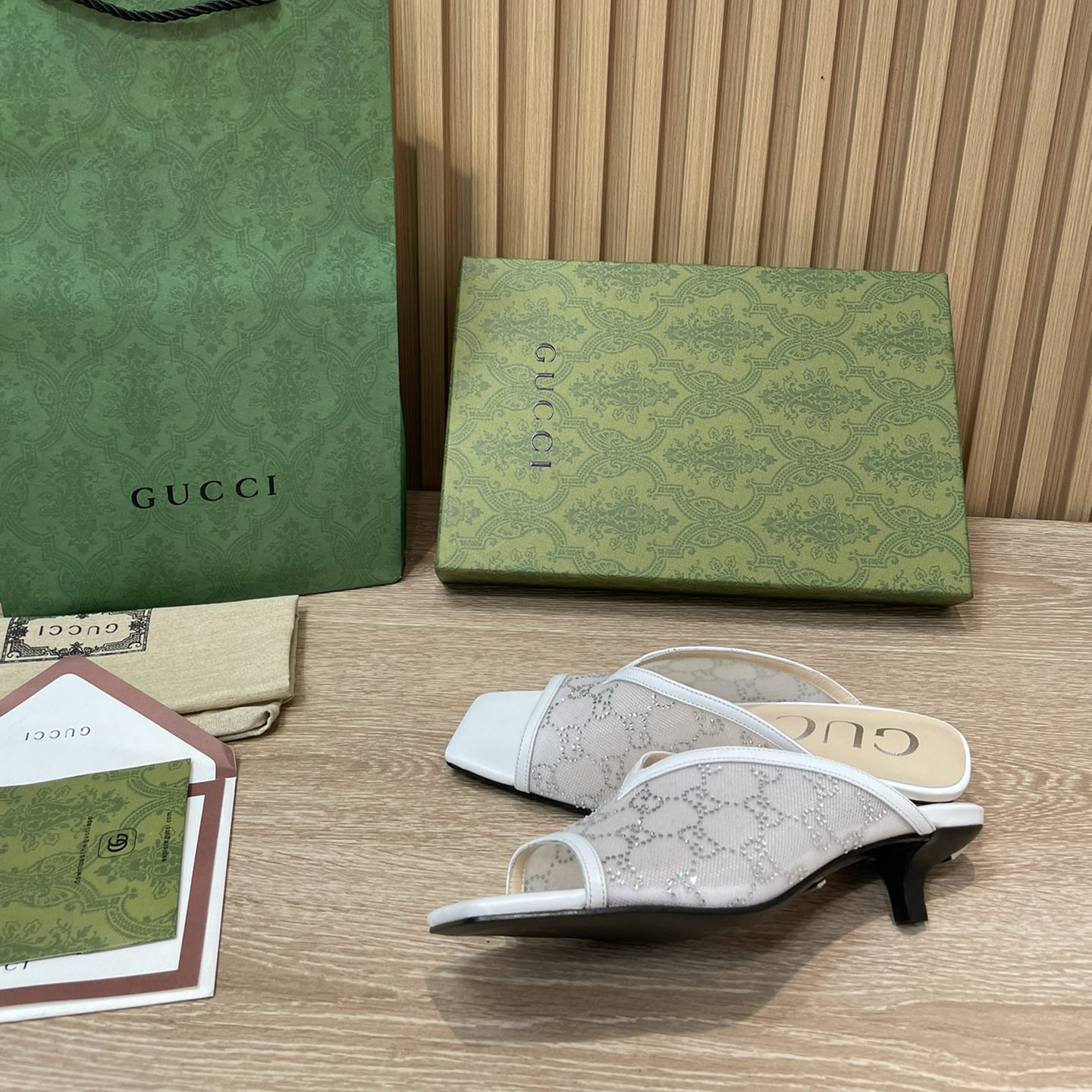 Gucci Women's GG Sandal With Heel Height Of 3.5cm - 