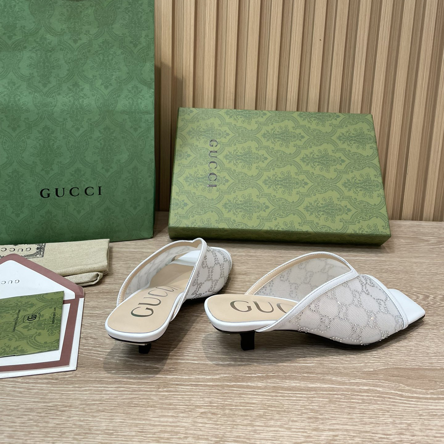 Gucci Women's GG Sandal With Heel Height Of 3.5cm - 