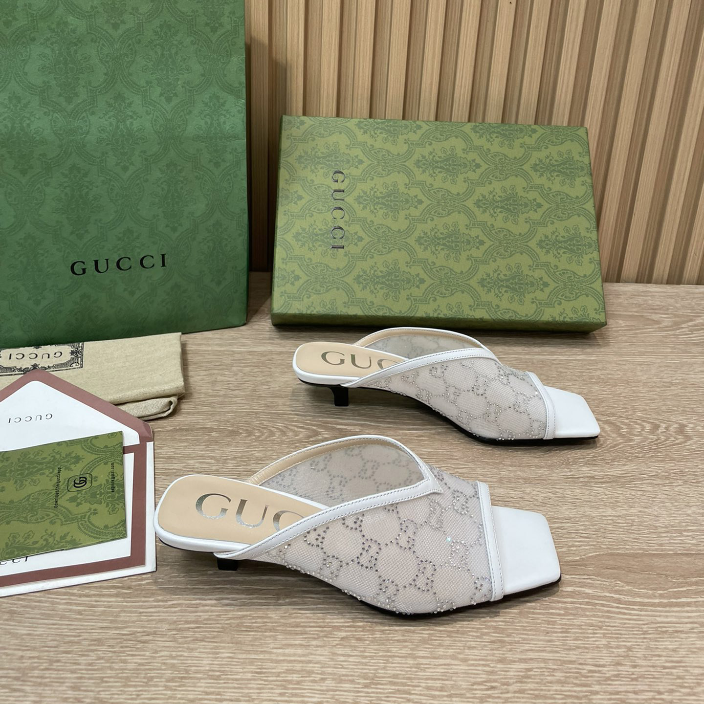 Gucci Women's GG Sandal With Heel Height Of 3.5cm - 