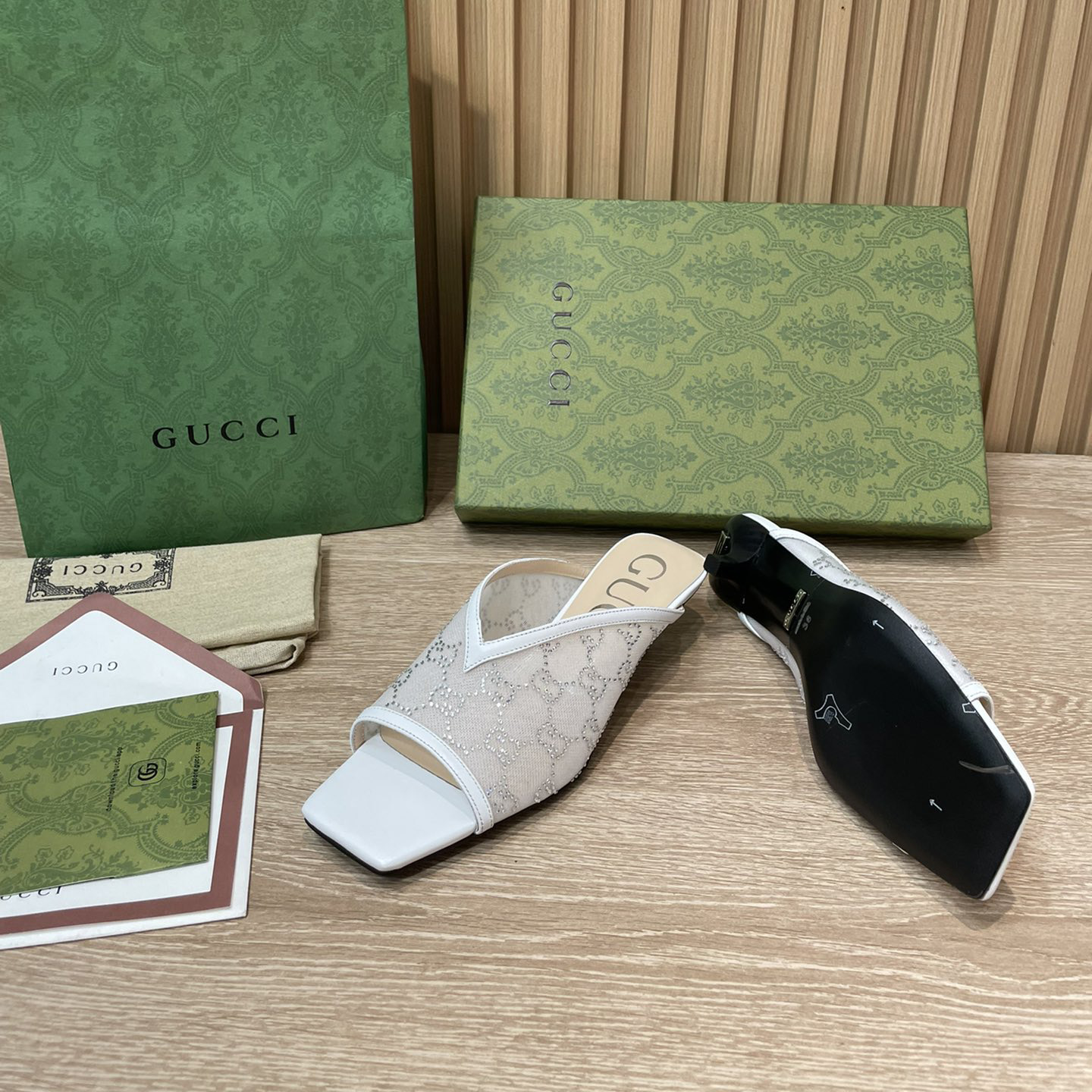 Gucci Women's GG Sandal With Heel Height Of 3.5cm - 