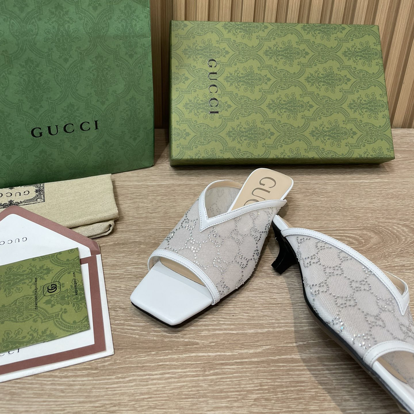 Gucci Women's GG Sandal With Heel Height Of 3.5cm - 