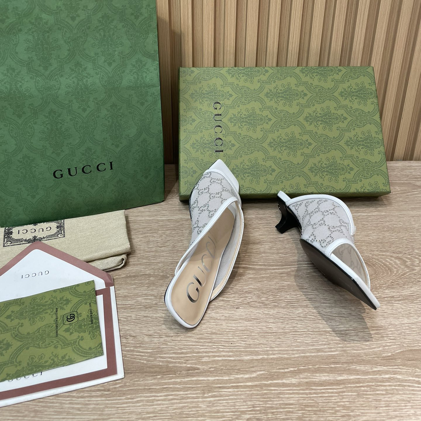 Gucci Women's GG Sandal With Heel Height Of 3.5cm - 