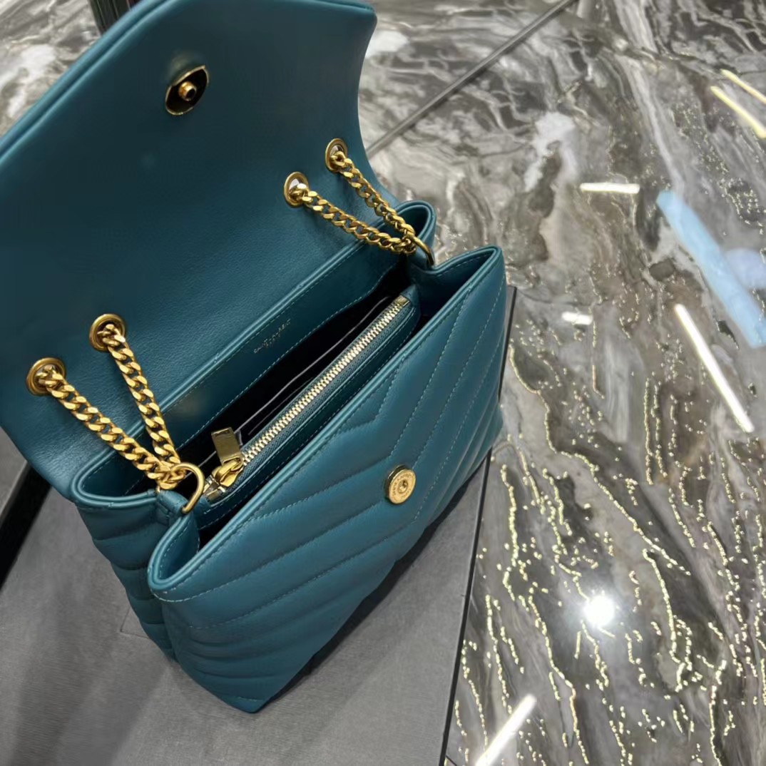 Saint Laurent Loulou Small Chain Bag In Matelasse ''Y'' Leather(23-17-9cm) - PerfectKickZ