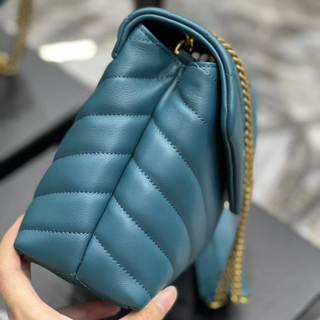 Saint Laurent Loulou Small Chain Bag In Matelasse ''Y'' Leather(23-17-9cm) - PerfectKickZ