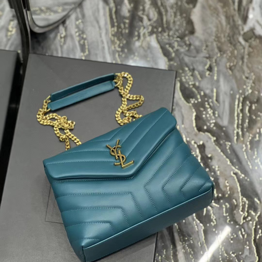 Saint Laurent Loulou Small Chain Bag In Matelasse ''Y'' Leather(23-17-9cm) - PerfectKickZ