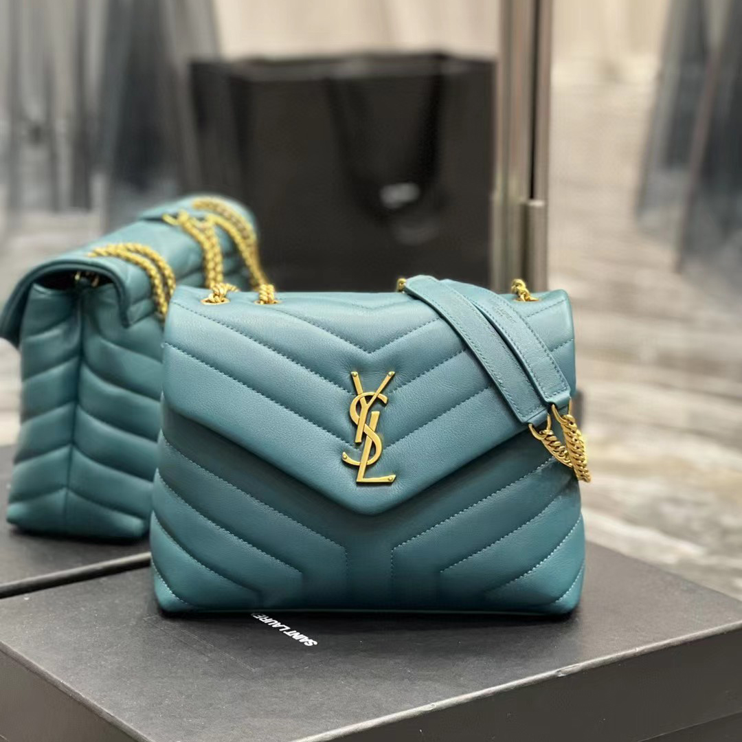 Saint Laurent Loulou Small Chain Bag In Matelasse ''Y'' Leather(23-17-9cm) - PerfectKickZ