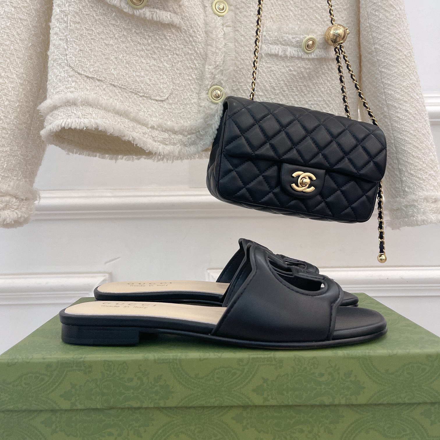 Gucci Women's Interlocking G Cut-Out Slide Sandal - PerfectKickZ
