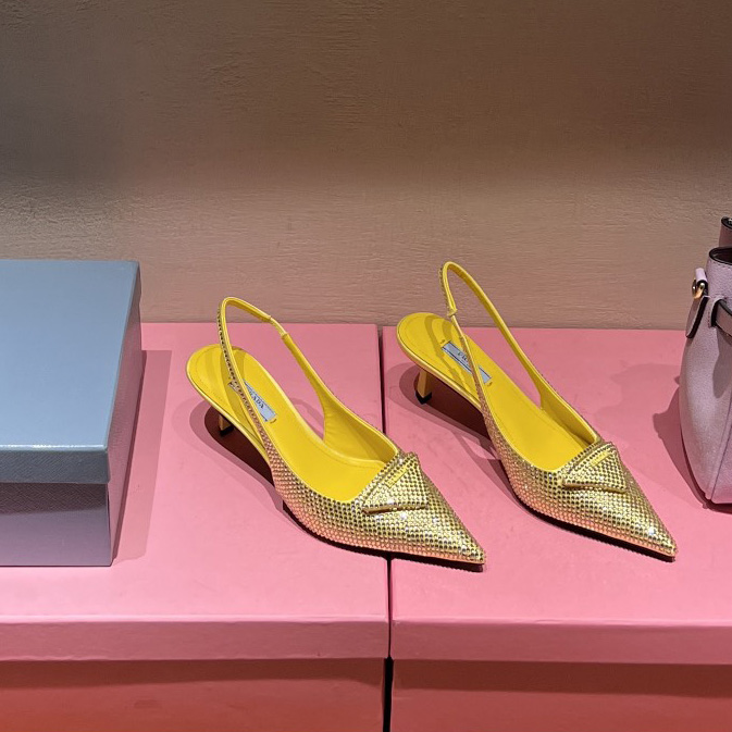 Prada Satin Sling-Back Pumps With Crystals(5.5cm) - PerfectKickZ
