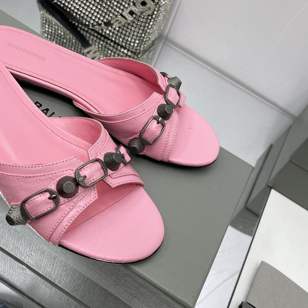 Balenciaga Cagole Sandal In Pink Arena Lambskin - PerfectKickZ