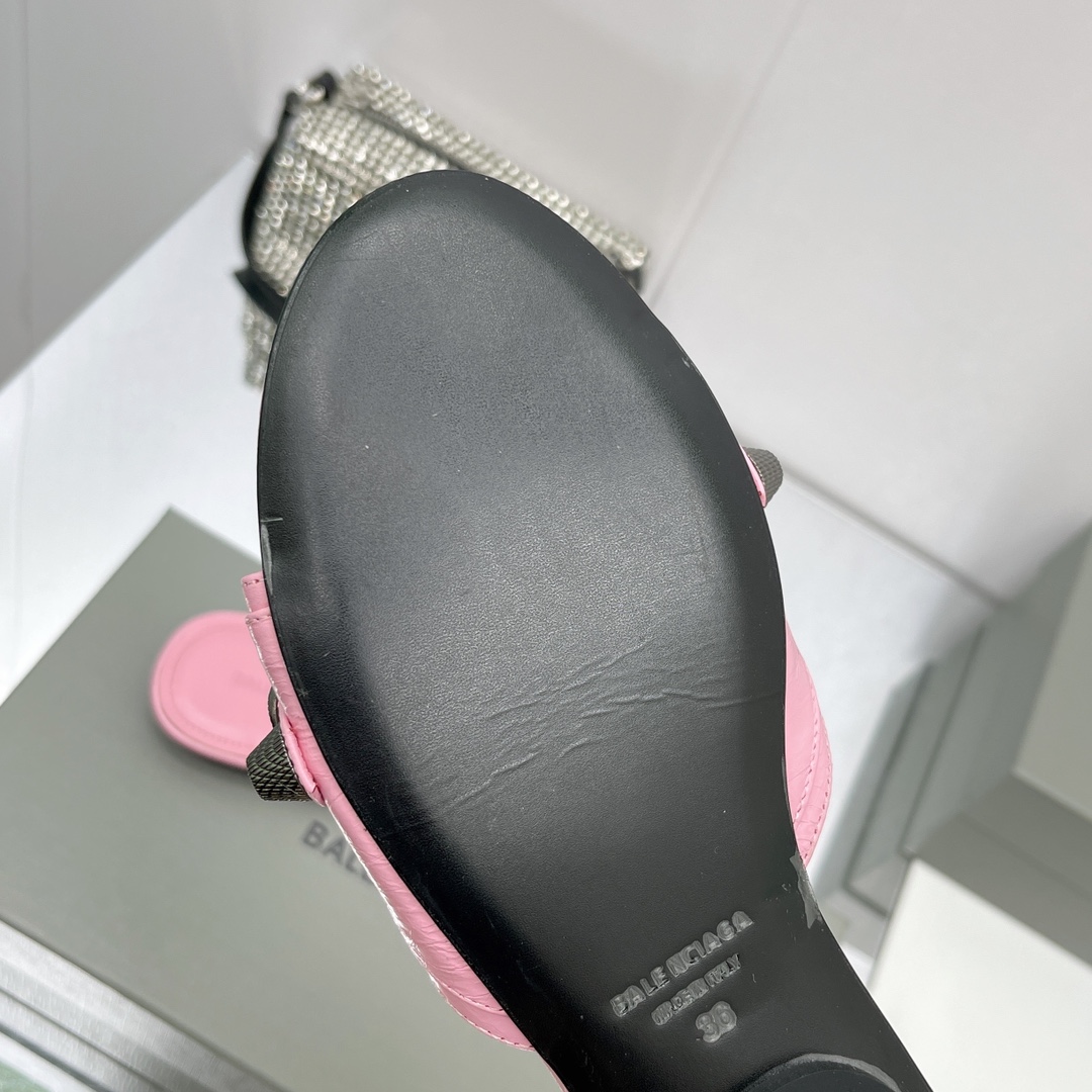 Balenciaga Cagole Sandal In Pink Arena Lambskin - PerfectKickZ