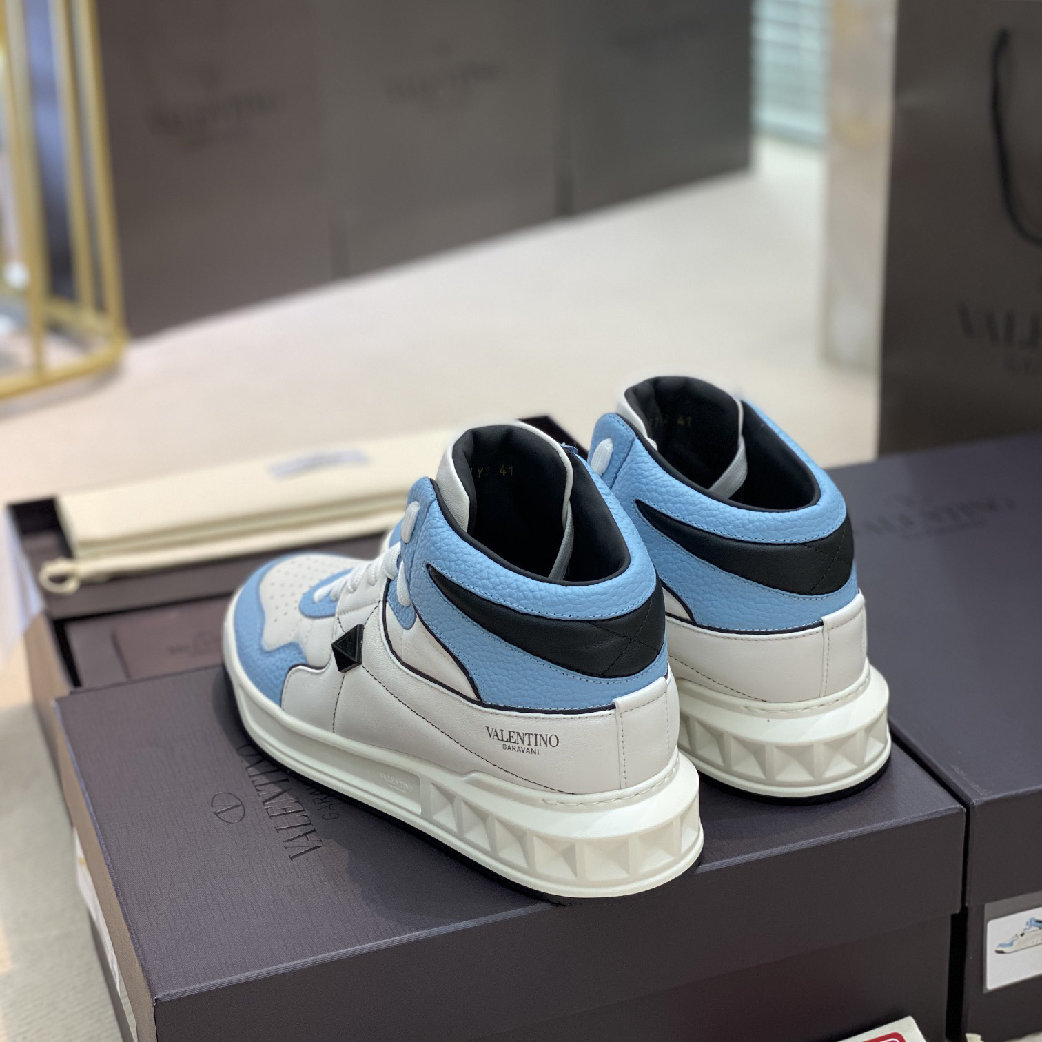Valenti  One Stud Mid-Top Nappa Sneaker - PerfectKickZ