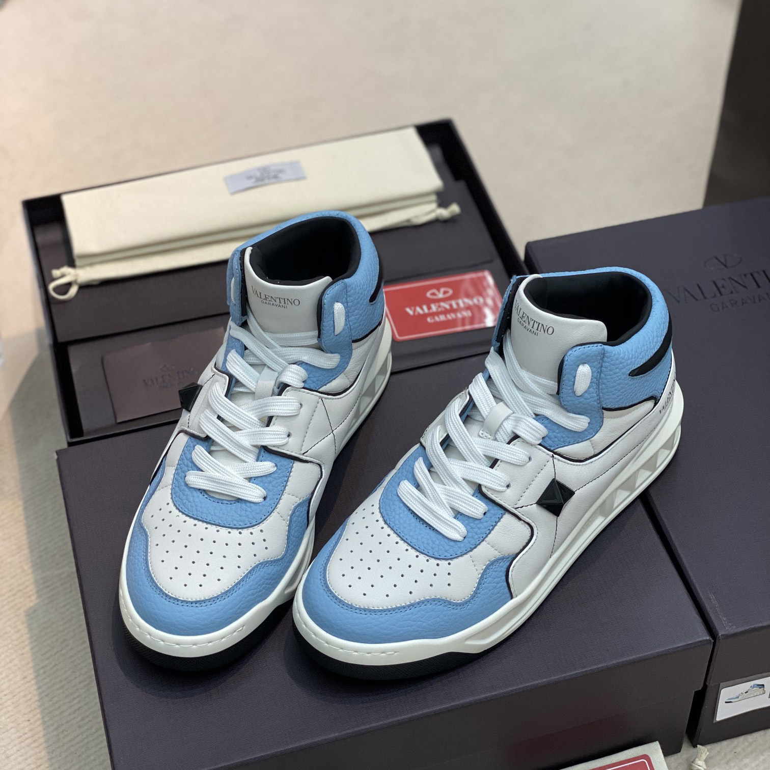 Valenti  One Stud Mid-Top Nappa Sneaker - PerfectKickZ