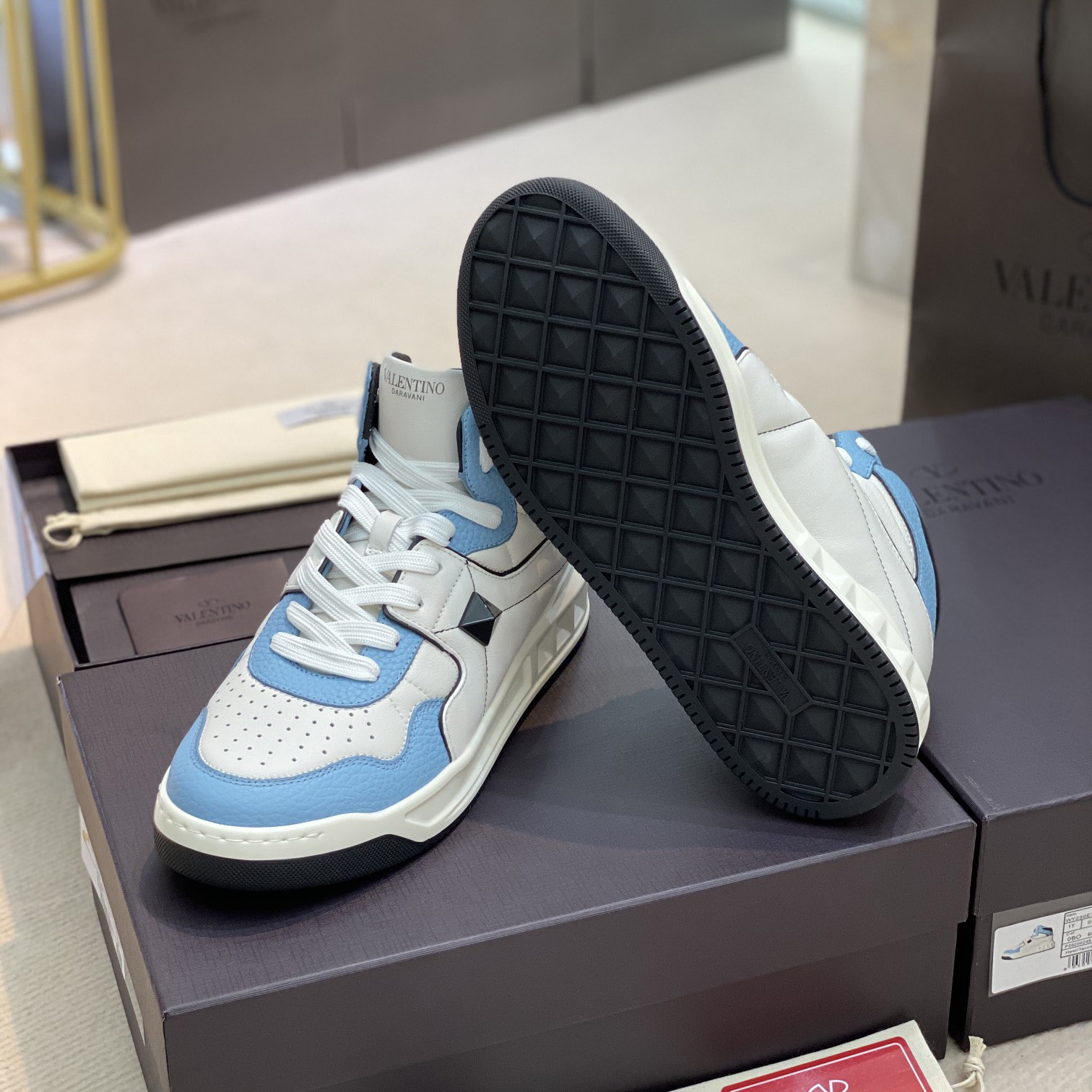 Valenti  One Stud Mid-Top Nappa Sneaker - PerfectKickZ