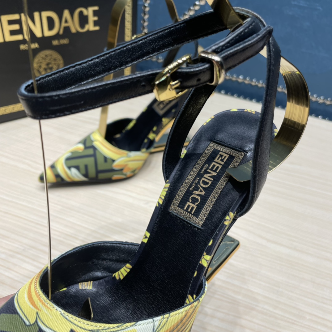 Fendi x Versace Fendace Printed Silk High-Heeled Slingbacks - PerfectKickZ
