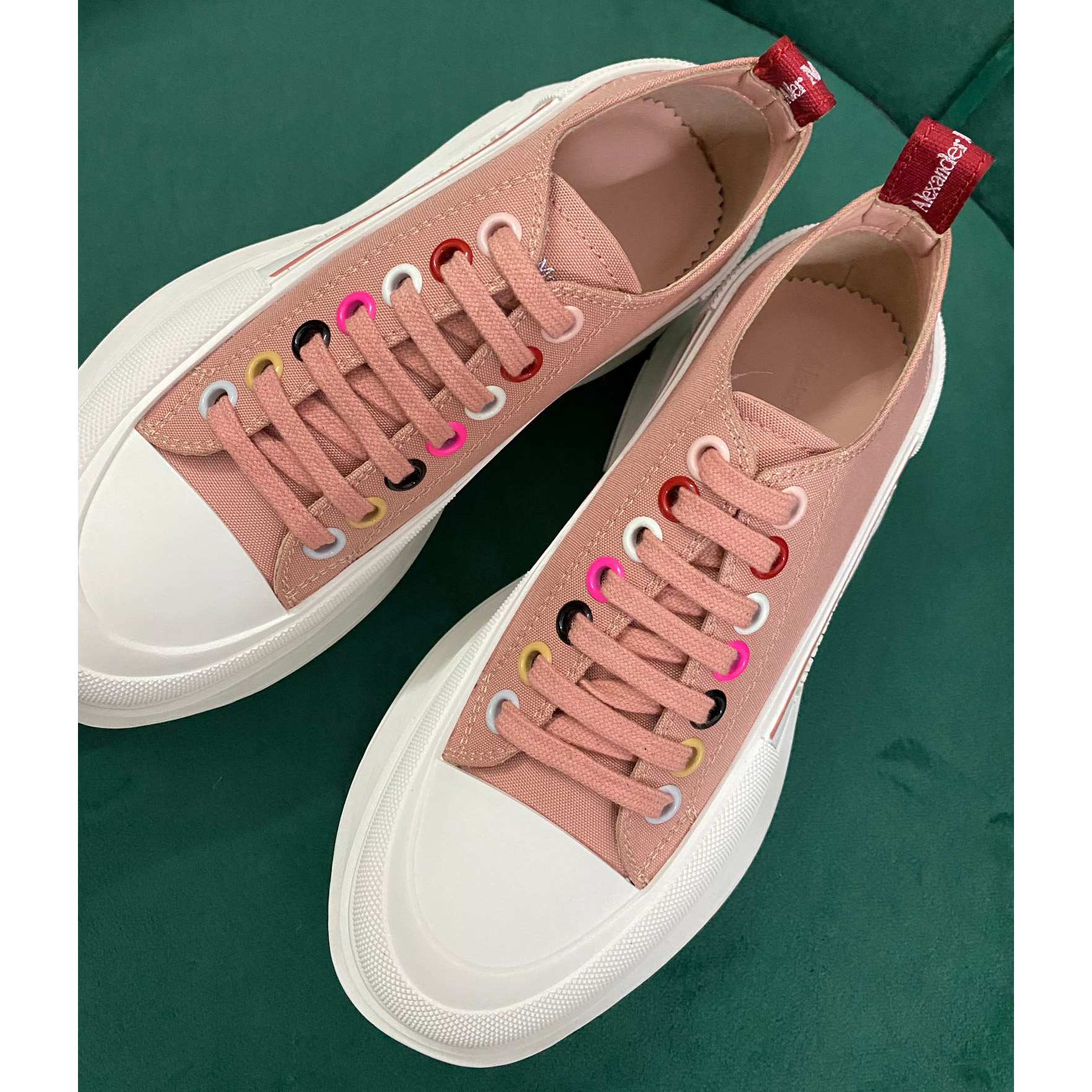 Alexander Mqueen Women's Tread Slick Lace Up In Magnolia - PerfectKickZ