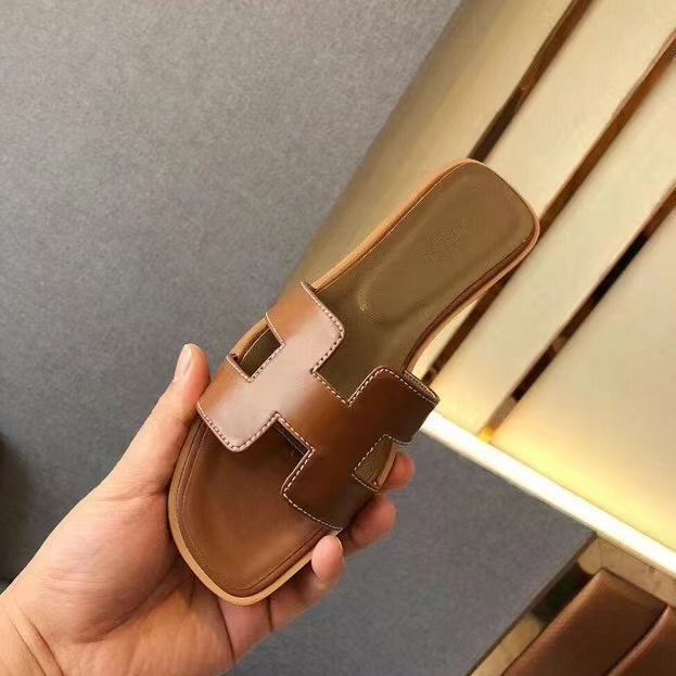 Hermes Leather Oran Sandals - PerfectKickZ