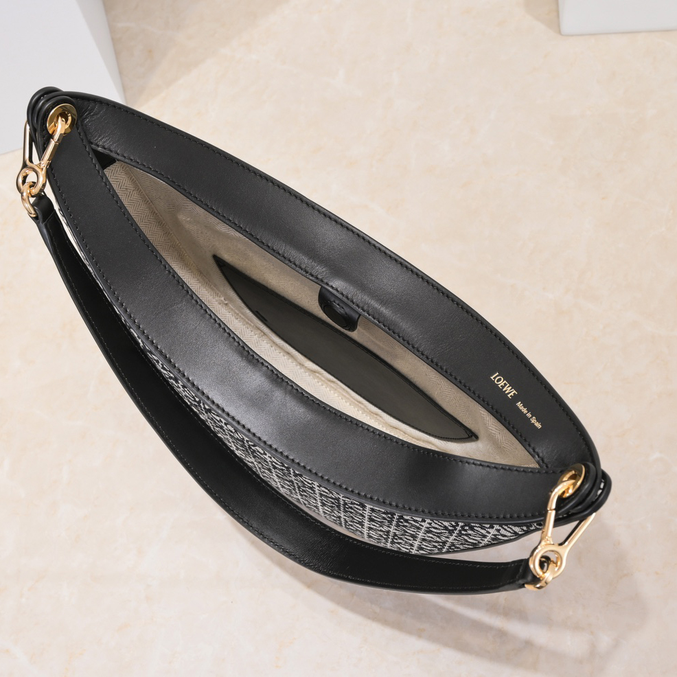 Loewe Luna Bag In Anagram Jacquard And Classic Calfskin(29.5-27-8cm) - PerfectKickZ