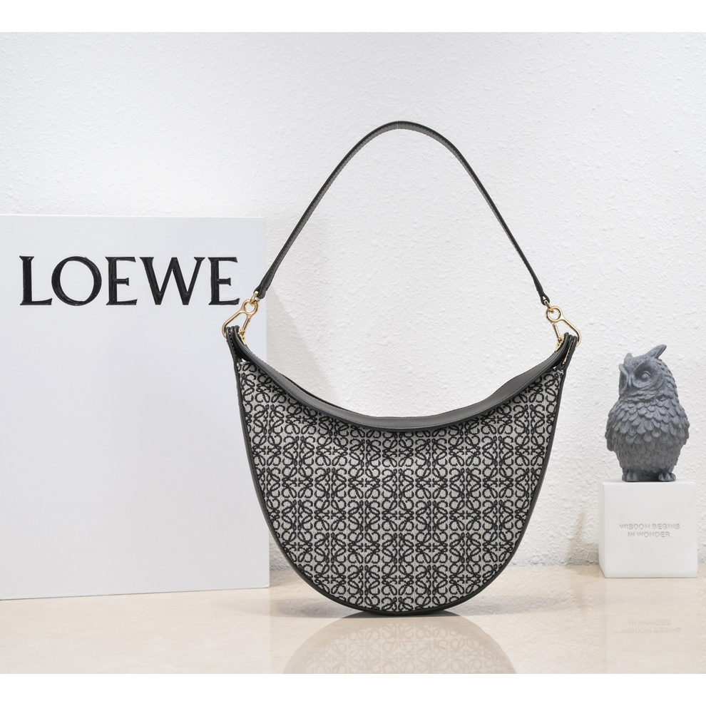 Loewe Luna Bag In Anagram Jacquard And Classic Calfskin(29.5-27-8cm) - PerfectKickZ