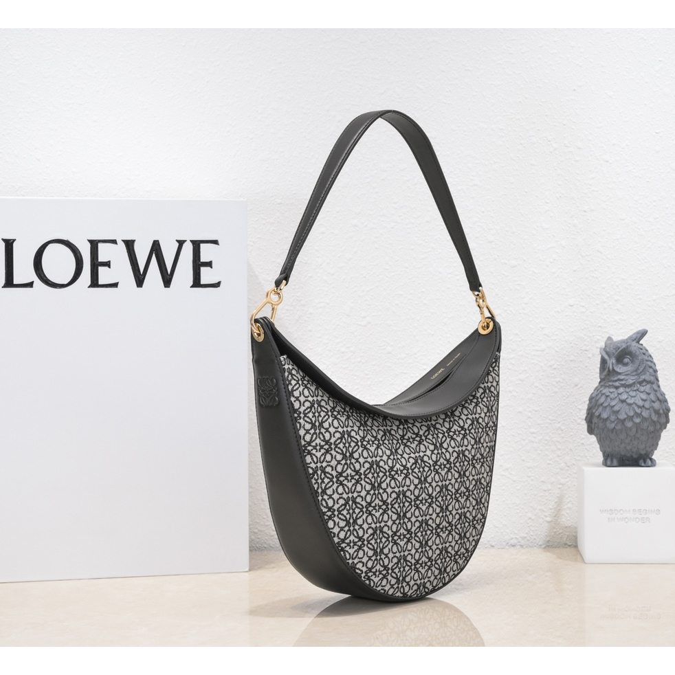 Loewe Luna Bag In Anagram Jacquard And Classic Calfskin(29.5-27-8cm) - PerfectKickZ