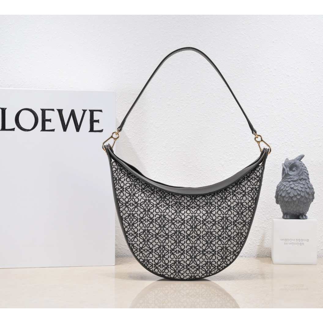 Loewe Luna Bag In Anagram Jacquard And Classic Calfskin(29.5-27-8cm) - PerfectKickZ