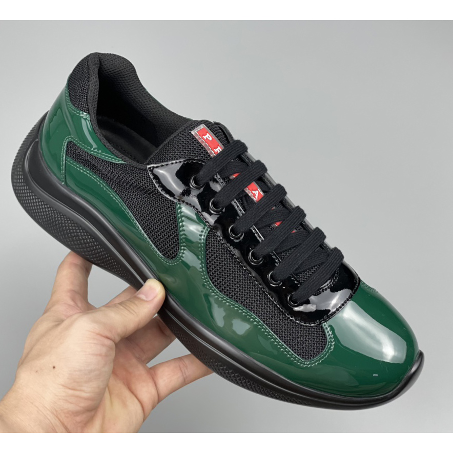 Prada Male America's Cup Sneaker In Bottle Green/Black - PerfectKickZ