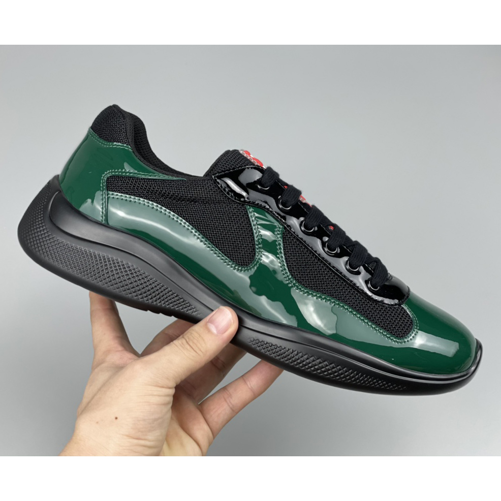 Prada Male America's Cup Sneaker In Bottle Green/Black - PerfectKickZ