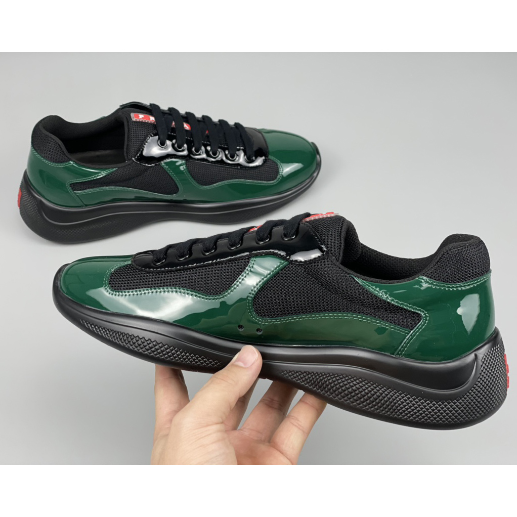 Prada Male America's Cup Sneaker In Bottle Green/Black - PerfectKickZ