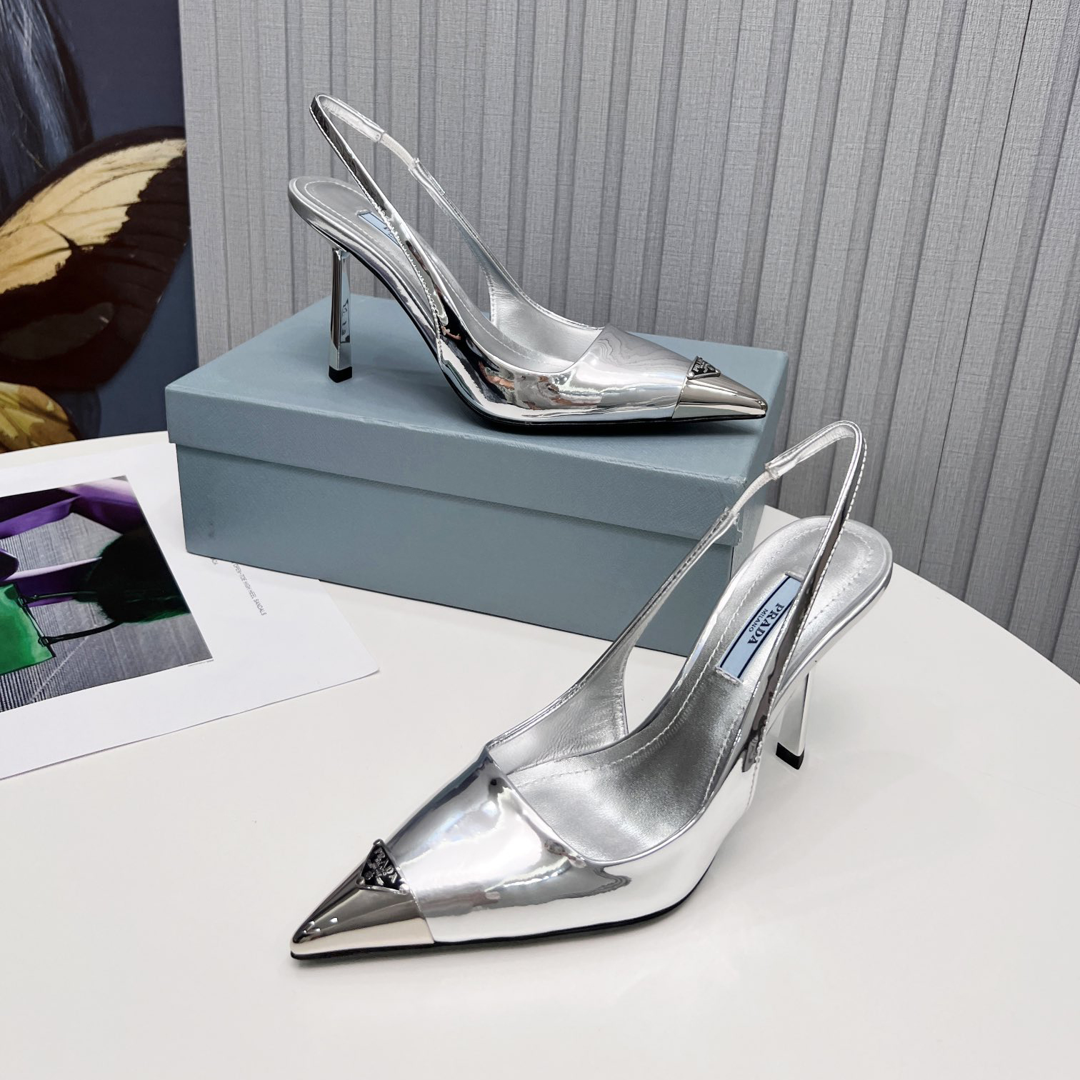 Prada Brushed Leather Slingback Pumps  - PerfectKickZ