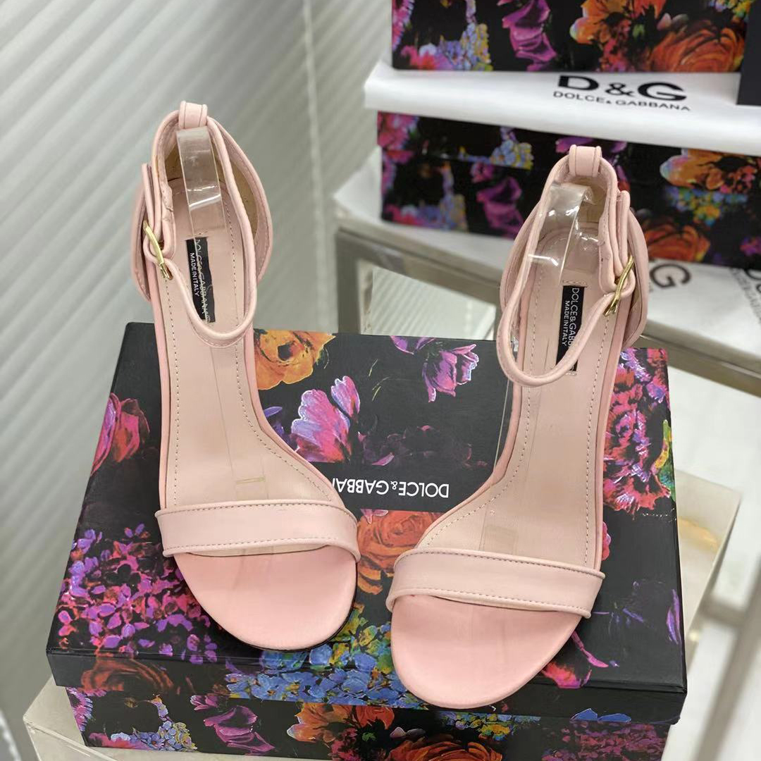 Dolce & Gabbana Nappa Leather Sandals With Baroque DG Heel - PerfectKickZ